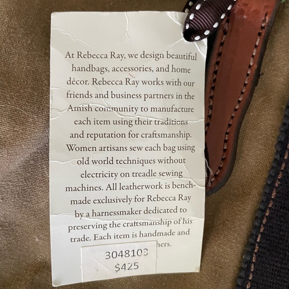 Beautiful Rebecca Ray handmade canvas bag with leather detailing - Picture 7 of 8